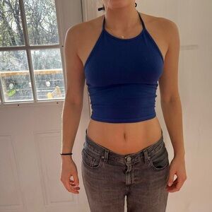 Brandy Melville Navy Halter Crop Top